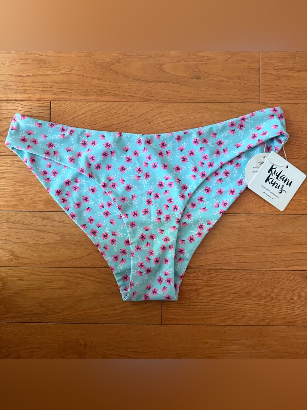 Kulani Kinis Aqua Pink Floral Bikini Bottom